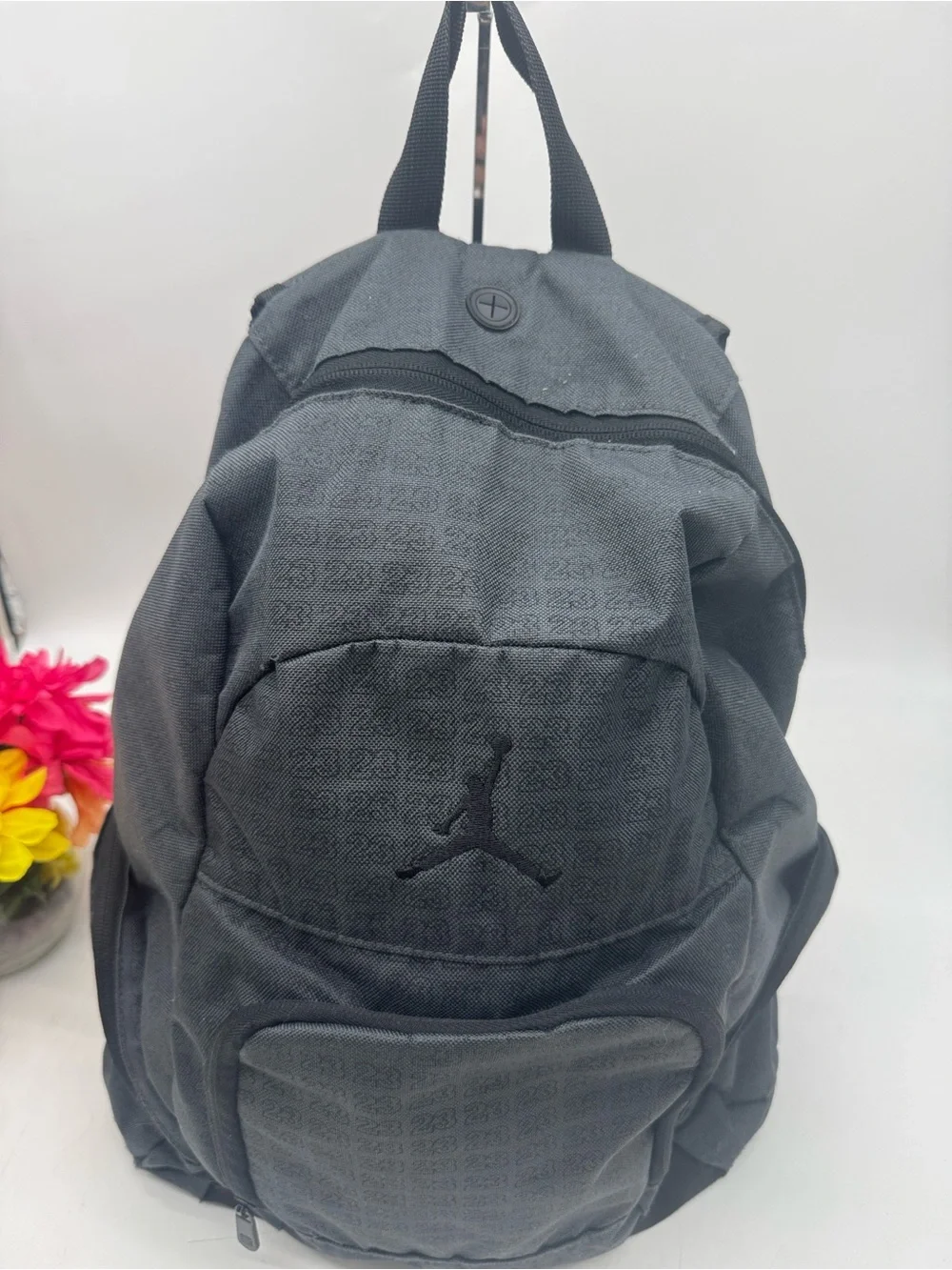 Jordan Gray and Black Men's Backpack - Jumpman Logo